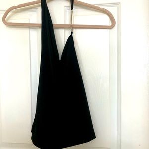 Deep Black Halter Top!
